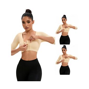 3 Packs Women's Front Hook Closure Compression Sleeves Slimming Tops Wirefree Bra Tube Shaping Tops