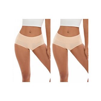2 Packs Women's High Waist Tummy Control Briefs Underwear Hip Lifter Control Panties