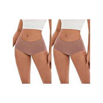 2 Packs Women's High Waist Tummy Control Briefs Underwear Hip Lifter Control Panties