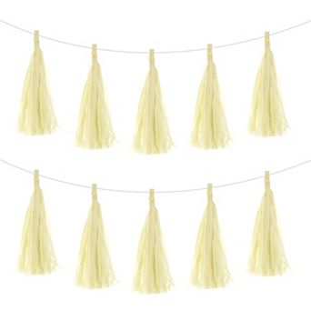 15 pc Tassel Garland Banner with Rope Tissue Paper Tassels Party DIY Kits for Party Decoration
