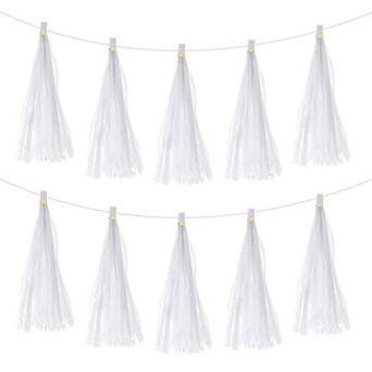 15 pc Tassel Garland Banner with Rope Tissue Paper Tassels Party DIY Kits for Party Decoration