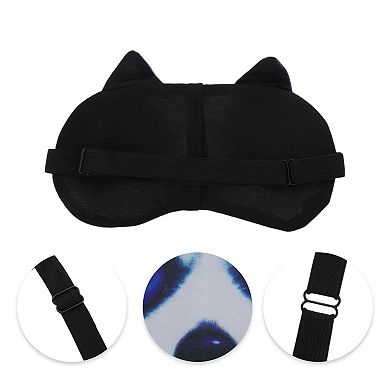 1 Pc Portable Dog Sleep Mask for Hotel Black White