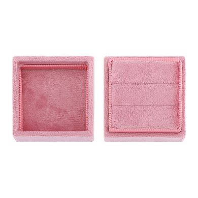 Velvet Square Ring Box for Proposal, Engagement, Wedding, Ceremony, 2 Slots Jewelry Ring Box 2*2*2in