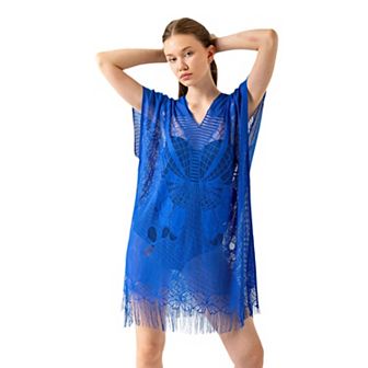 Women's Summer Wear, Beach Cover-Up in Pretty Butterfly Pattern, Beach Pool and Cruise Wear