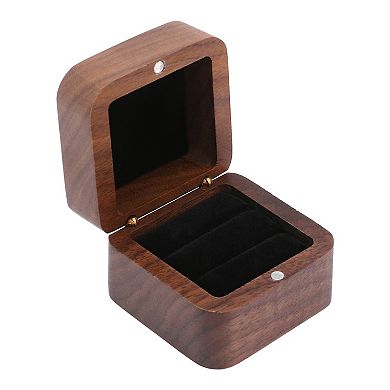 Wood Ring Box for Proposal, Engagement, Wedding, Ceremony, Jewelry Ring Box 2*2*1.6in