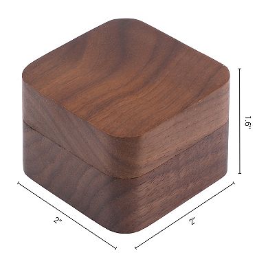 Wood Ring Box for Proposal, Engagement, Wedding, Ceremony, Jewelry Ring Box 2*2*1.6in