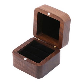 Wood Ring Box for Proposal, Engagement, Wedding, Ceremony, Jewelry Ring Box 2*2*1.6in