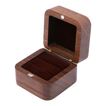 Wood Ring Box for Proposal, Engagement, Wedding, Ceremony, Jewelry Ring Box 2*2*1.6in