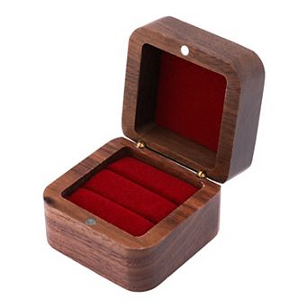 Wood Ring Box for Proposal, Engagement, Wedding, Ceremony, Jewelry Ring Box 2*2*1.6in