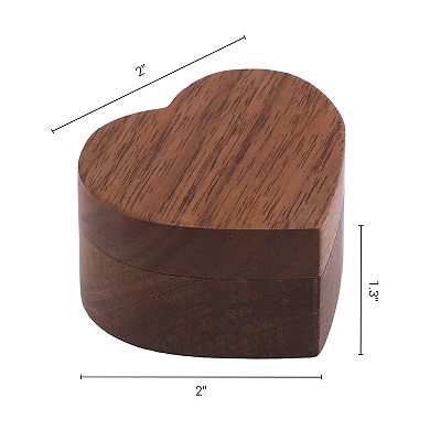 Wood Ring Box for Proposal, Wedding, Ceremony, Jewelry Ring Box Storage 2 Slots Ring Box 2*2*1.3in