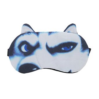 1 pc Portable Husky Sleep Mask for Hotel Black White
