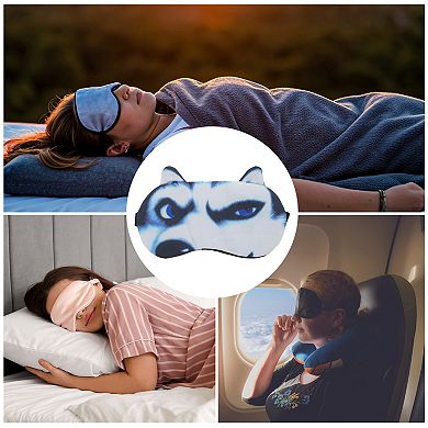 1 Pc Portable Husky Sleep Mask for Hotel Black White
