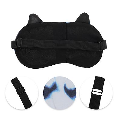 1 Pc Portable Husky Sleep Mask for Hotel Black White