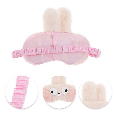 1 Pc Portable Rabbit Not Adjustable Eye Mask for Travel Pink