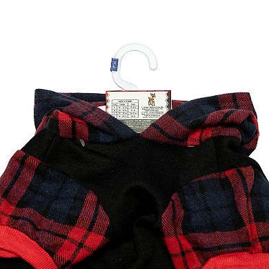 Rudolph The Red Nosed Reindeer Pet Hoodie With Plaid Lining