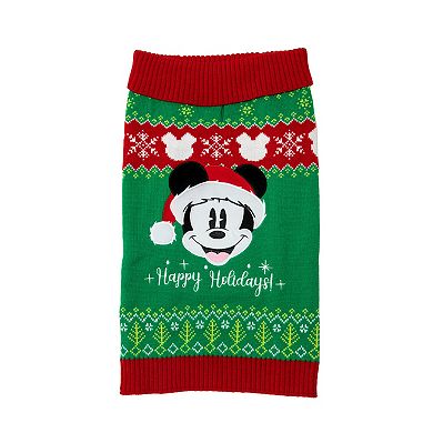 Disney's Mickey Mouse Happy Holidays Pet Sweater