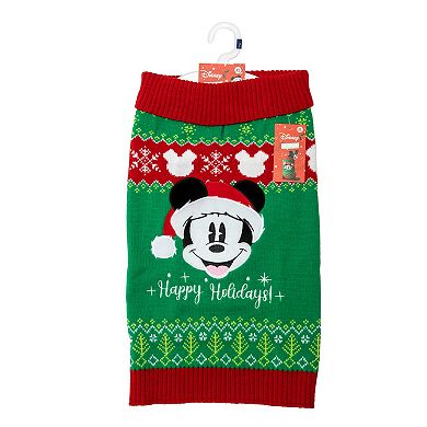 Disney's Mickey Mouse Happy Holidays Pet Sweater