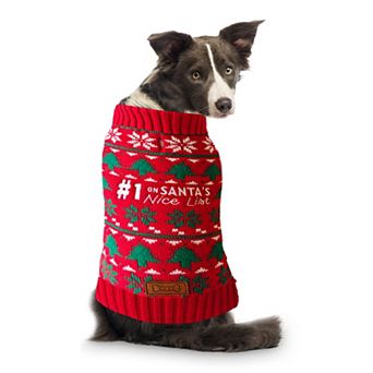 Woof Santa Nice List Dog Sweater