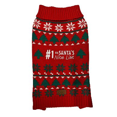 Woof Santa Nice List Dog Sweater