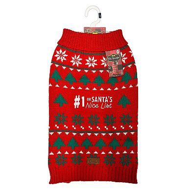 Woof Santa Nice List Dog Sweater
