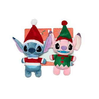 Disney's Stitch 2 pk Santa Stitch & Elf Angel Plush