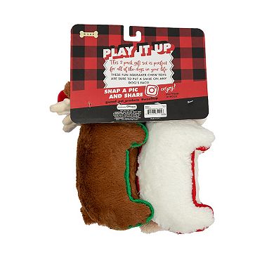 Woof 2-pk. Llama & Deer Plush Pet Toys