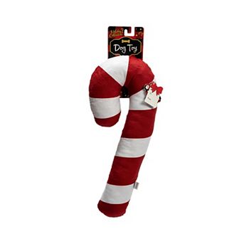 Woof Candy Cane Log Flattie Plush Pet Toy