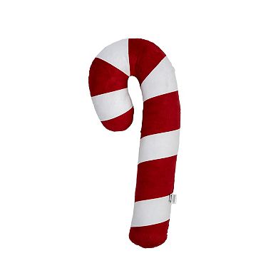 Woof Candy Cane Log Flattie Plush Pet Toy