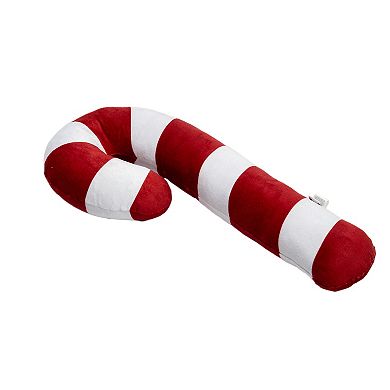 Woof Candy Cane Log Flattie Plush Pet Toy