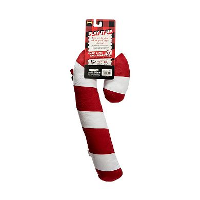 Woof Candy Cane Log Flattie Plush Pet Toy