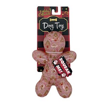 Woof Gingerbread Rubber Squeaker Dog Toy