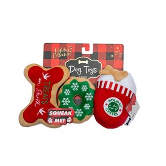 Woof 3 pk Holiday Plush Dog Toys