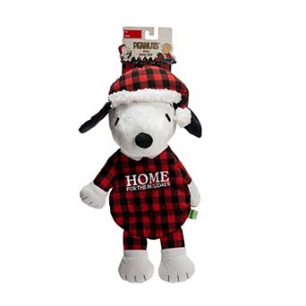 Peanuts Snoopy Plaid Multi-Squeaker Plush Dog Toy
