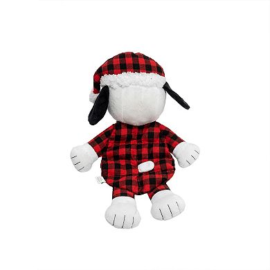 Peanuts Snoopy Plaid Multi-Squeaker Plush Dog Toy