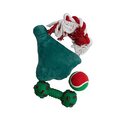 Woof 4-Pk. Holiday Dog Toy Stocking