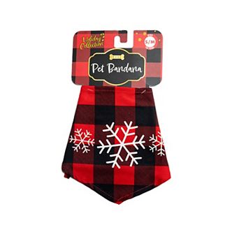 Woof Buffalo Check Snowflake Pet Bandana
