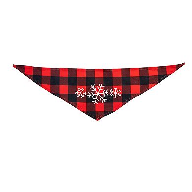 Woof Buffalo Check Snowflake Pet Bandana
