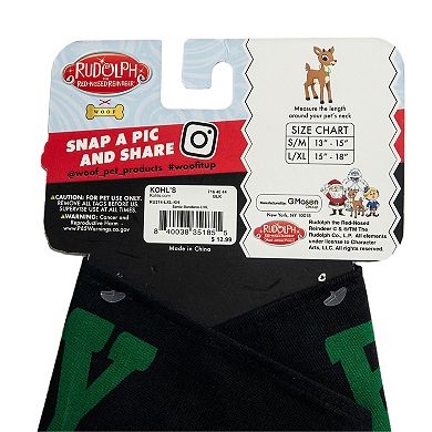 Rudolph Ready Santa Reversible Pet Bandana