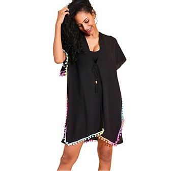 Women's Colorful Beach Dress with Tassel Detail, Great for Summer Fun at the Beach or Pool