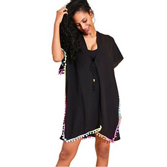 Women's Colorful Beach Dress with Tassel Detail, Great for Summer Fun at the Beach or Pool