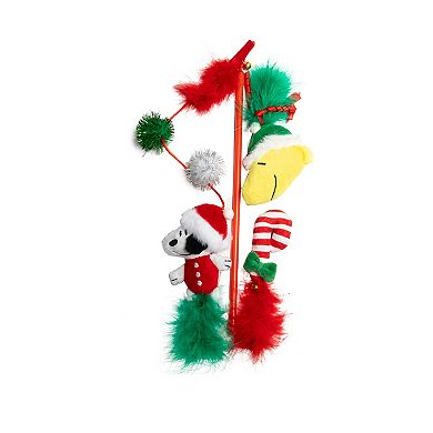 Peanuts Snoopy & Woodstock 3-pk. Candy Cane Feather Cat Toy