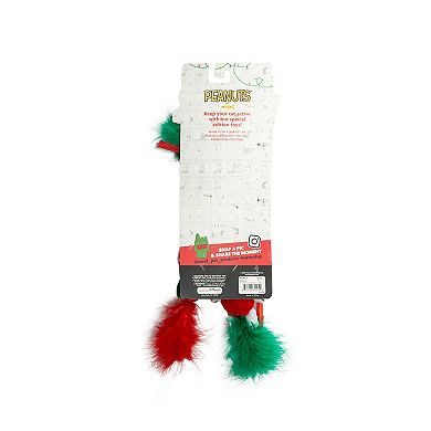 Peanuts Snoopy & Woodstock 3-pk. Candy Cane Feather Cat Toy