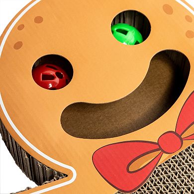 Meow Gingerbread Cat Scratcher & Ball Track