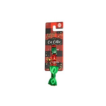 Meow Fish Holly Bow Charm Bell Pet Collar