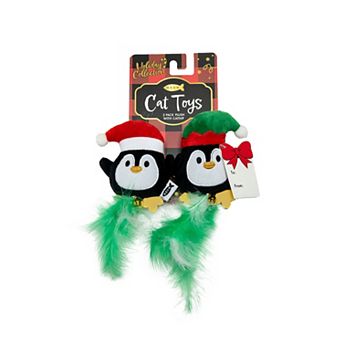 Meow 2 pk Penguins Catnip Plush Interactive Pet Toy Set