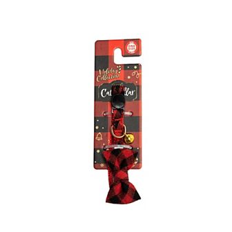 Meow Buffalo Check Bow Charm Bell Pet Collar