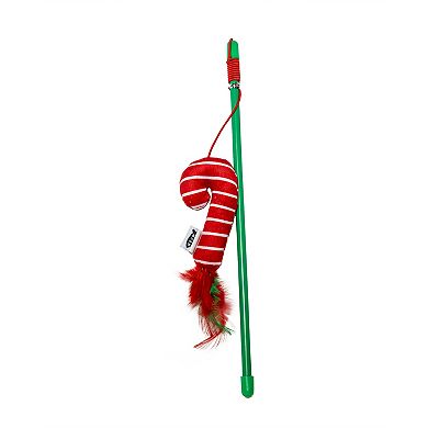 Meow 5-Pk. Candy Cane Mouse Teaser Wand Interactive Pet Toy