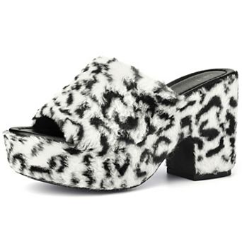 Women's Open Toe Platform Slides Chunky Heels Sandals