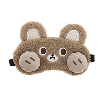 1 pc Portable Rabbit Adjustable Eye Mask for Travel Brown