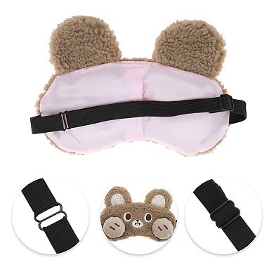 1 Pc Portable Rabbit Adjustable Eye Mask for Travel Brown